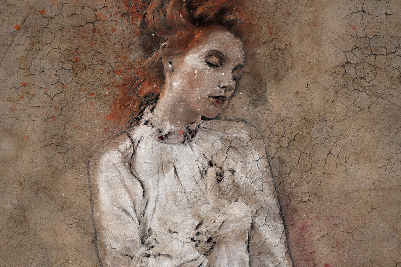 复古素描效果裂纹背景一键生成PS动作 Vintage Sketch Photoshop Action插图