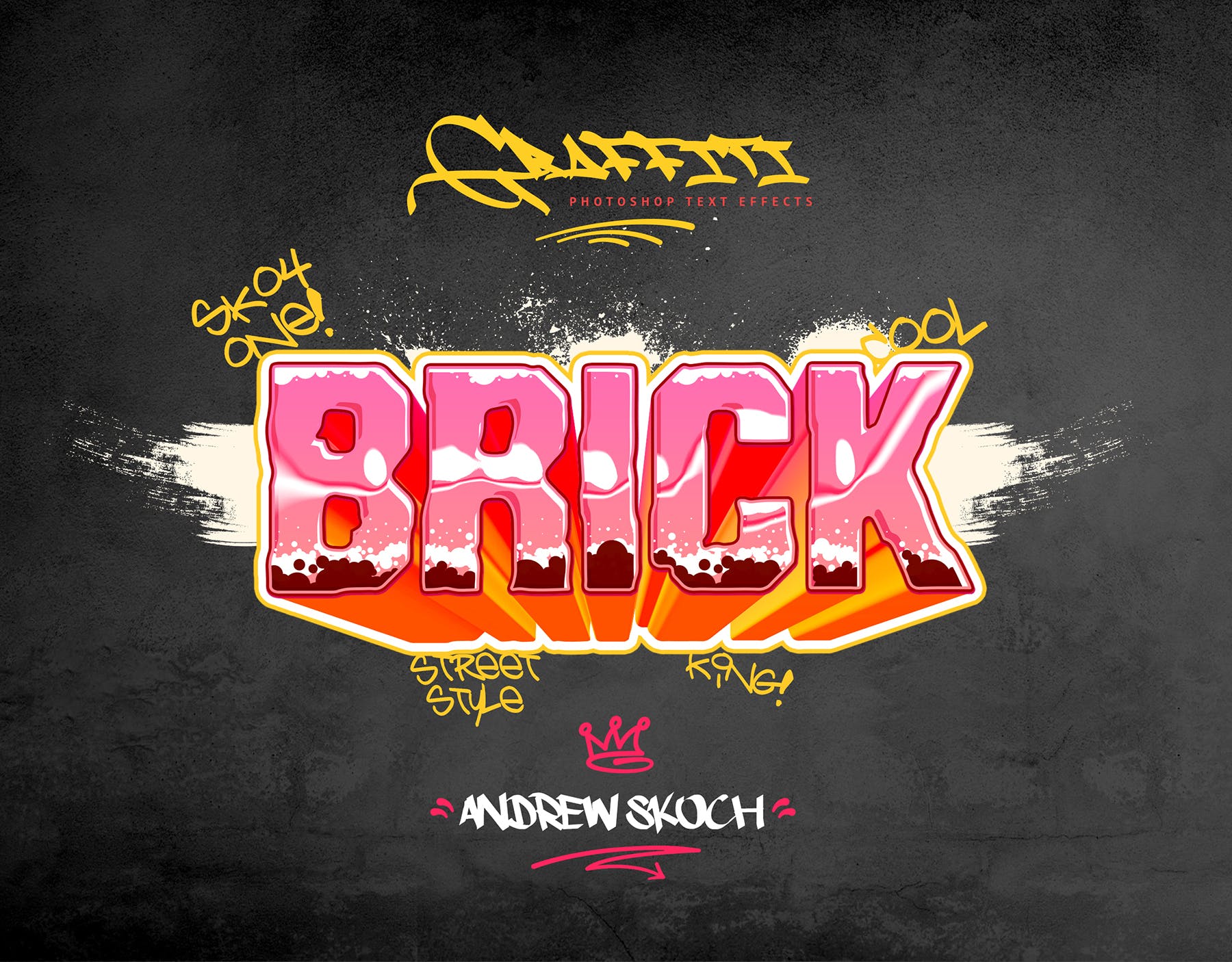 10款炫酷涂鸦效果字体样式PSD分层模板v2 Graffiti Text Effects – 10 PSD – vol 2插图(2)