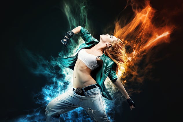 运动动感光线效果动画海报设计PS动作 Shockwaves Animation Photoshop Action插图(5)