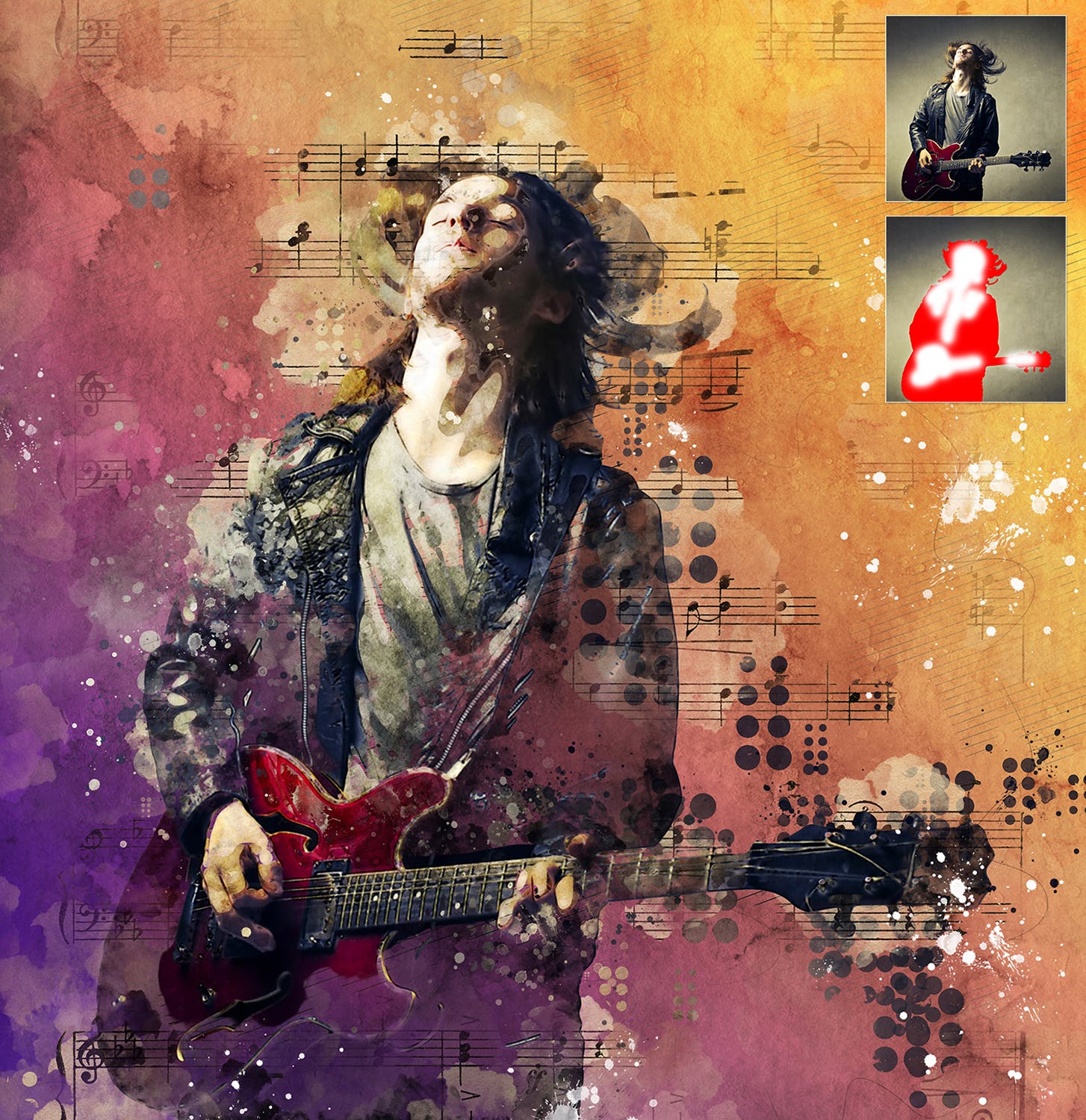 水彩涂鸦混合抽象艺术效果PS动作 Concept Mix Art Photoshop Action插图(4)