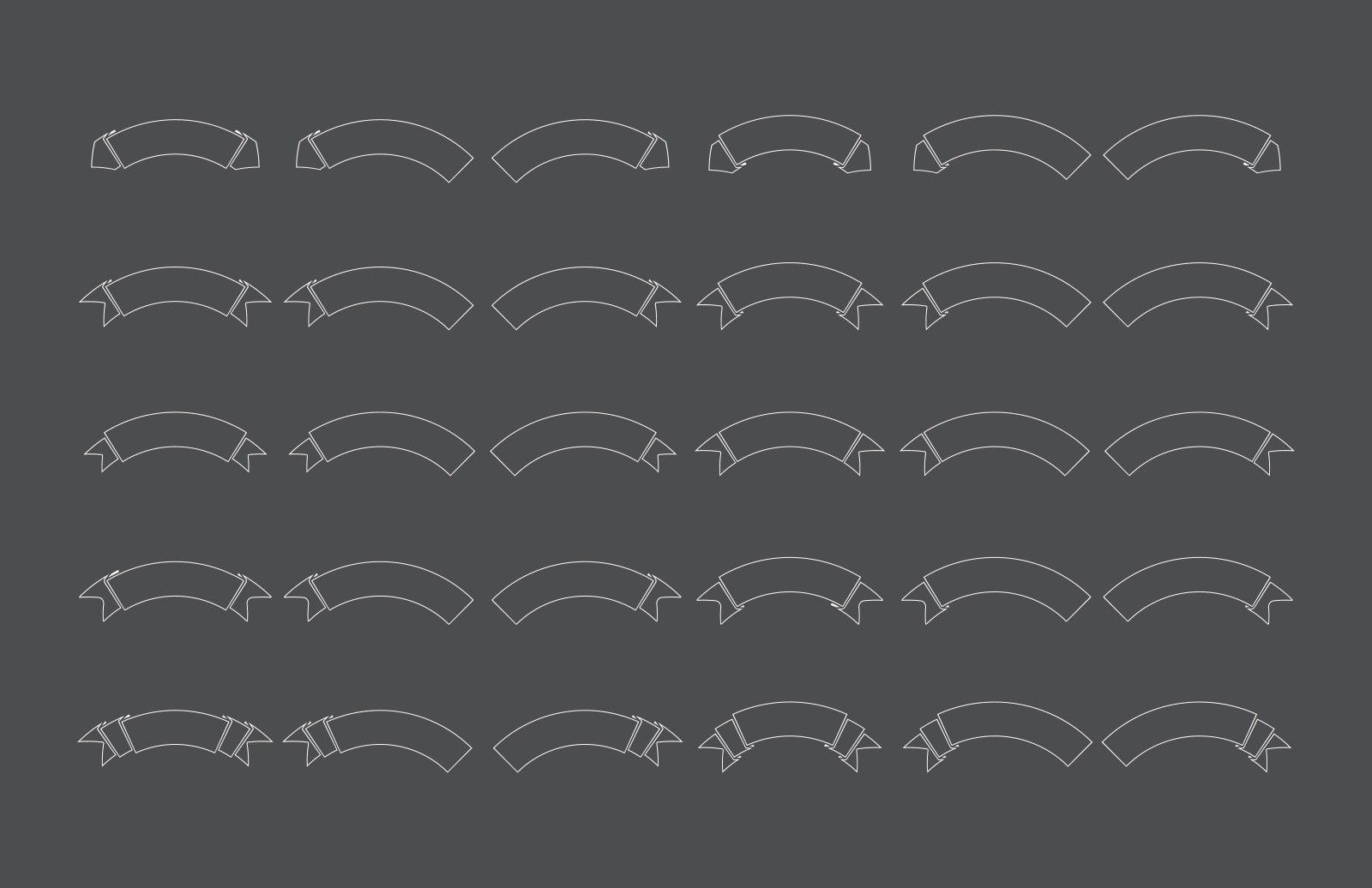 60个彩带形状 AI 笔刷 60 Illustrator Ribbon Brushes插图(2)