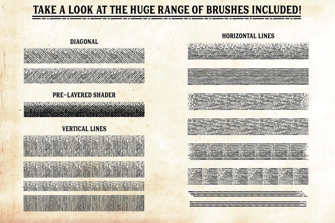 复古画笔线条艺术AI笔刷 Finest Vintage – Affinity Brushes插图(8)