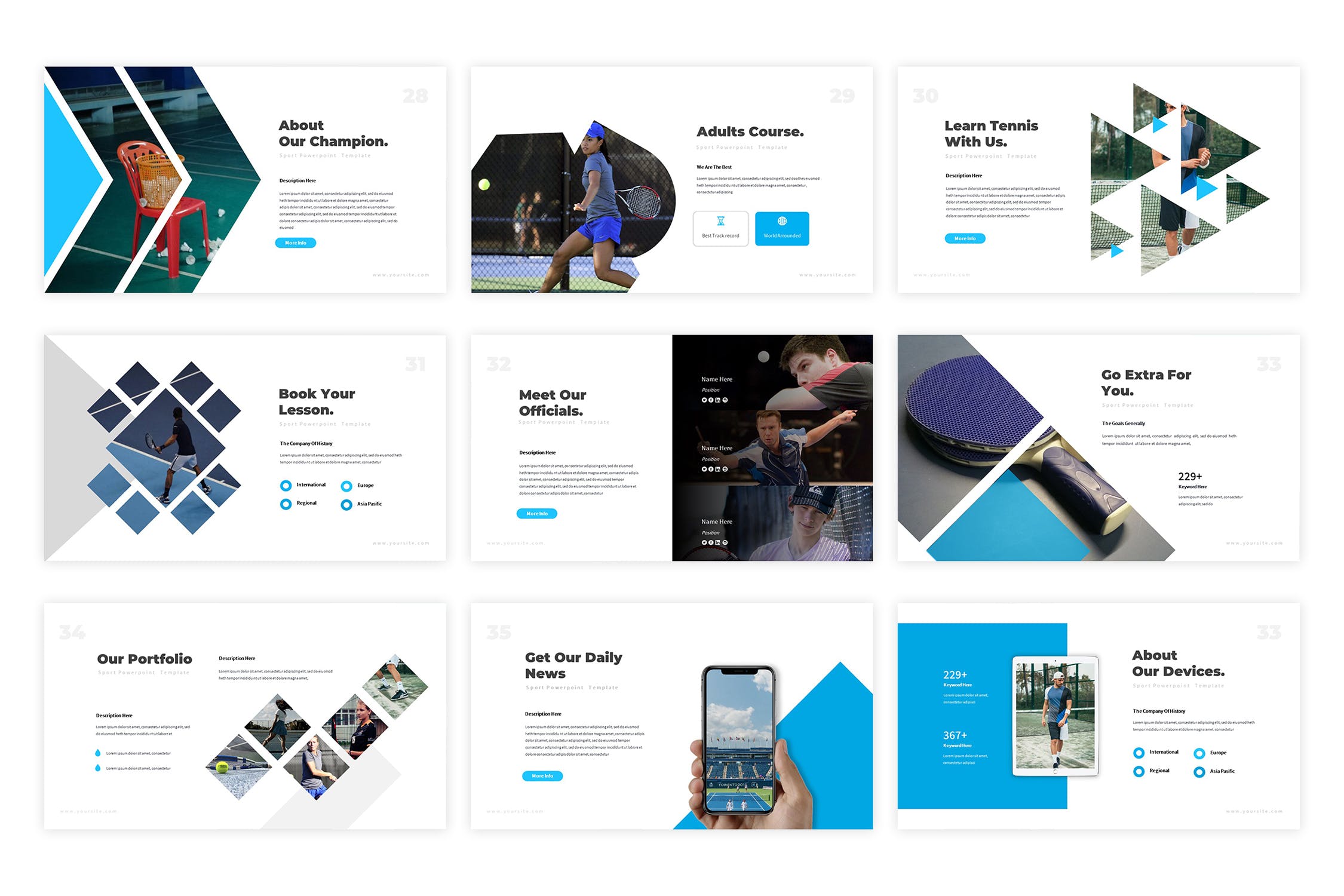 体育培训课程/机构介绍谷歌幻灯片设计模板 Tennice Google Slides Template插图(4)