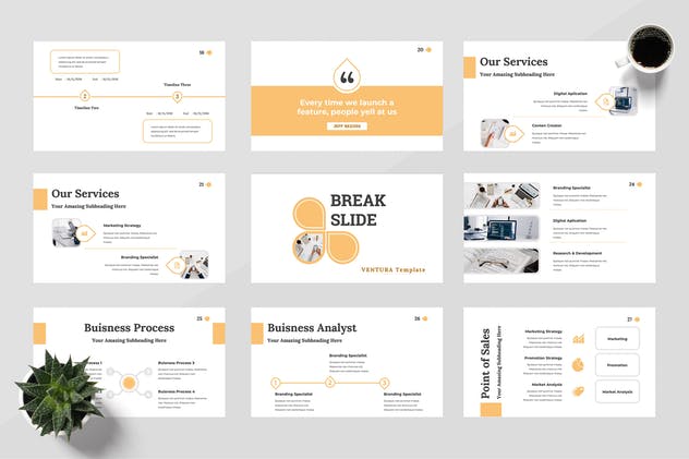 初创项目路演Google幻灯片演示模板 Ventura – Startup Google Slides Presentation插图(3)