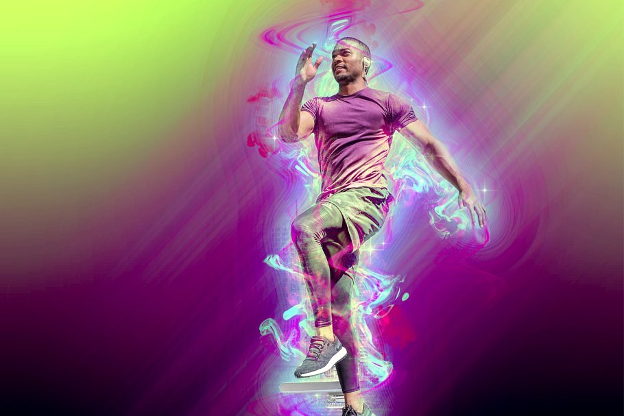运动能量彩墨特效Photoshop动作 Energy  Photoshop Action插图(4)