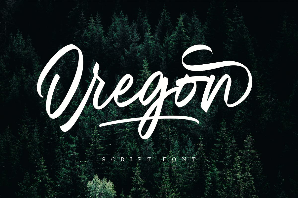 绘画画笔英文书法字体 Oregon Script MS插图