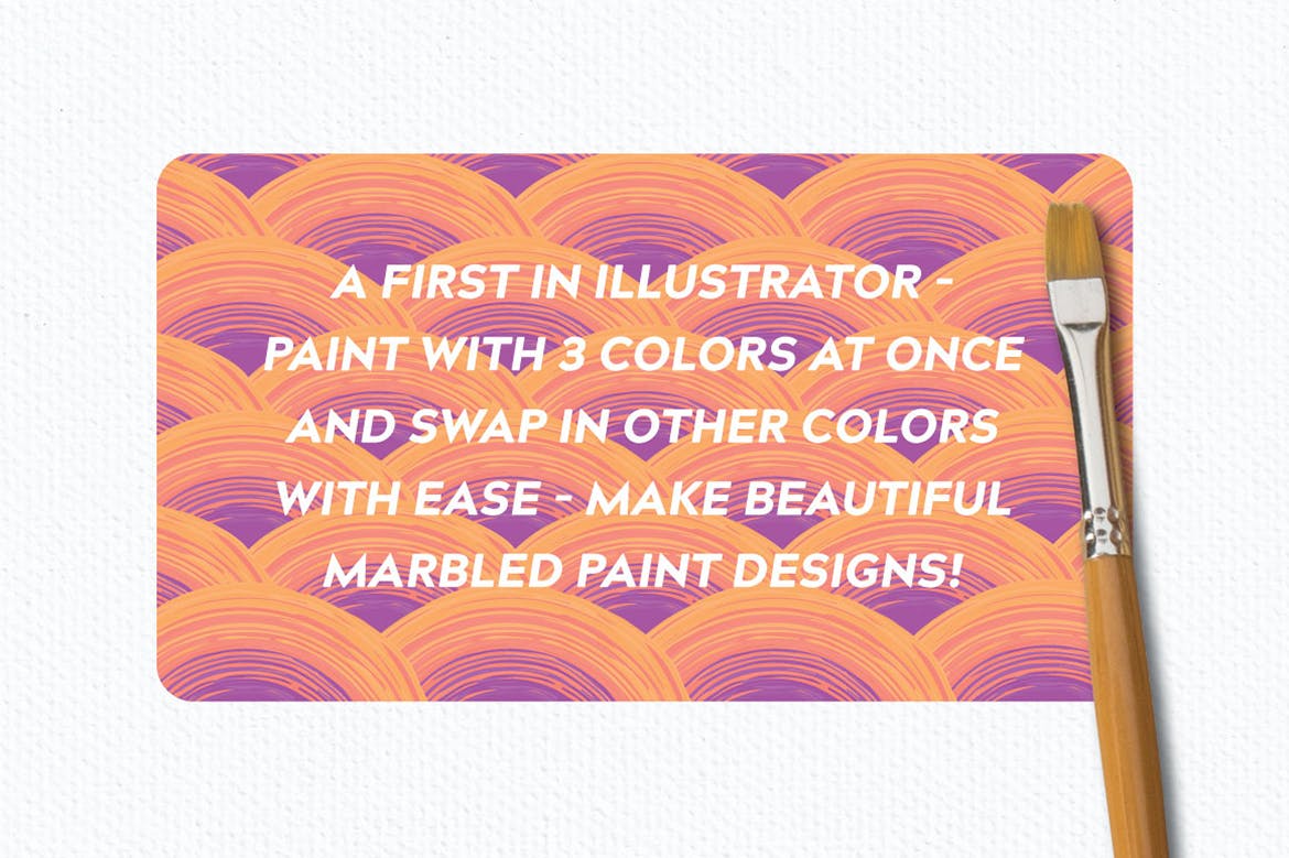 多彩混合油漆AI笔刷素材库精选 Multi-color, Mixed Paint Brushes插图(2)