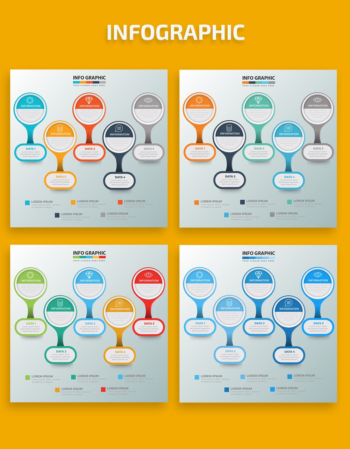 要点说明/重要特征信息图表矢量图形素材库精选素材v2 Infographic Elements Design插图(1)