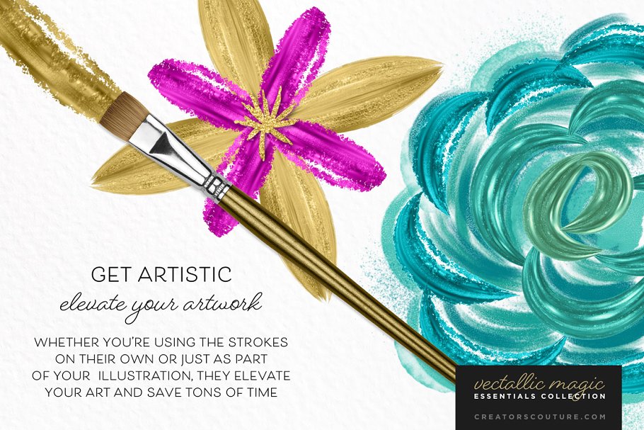 惊人美丽的金属油漆AI笔刷 Vectallic Magic Brush Revolution!插图(8)
