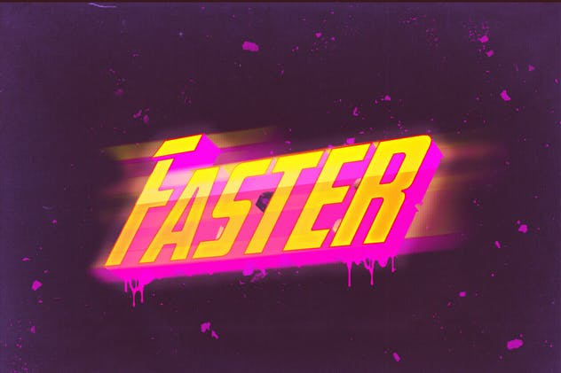 80年代复古风格文本特效文字样式v1 80’s Style Text Mockups V1插图(3)