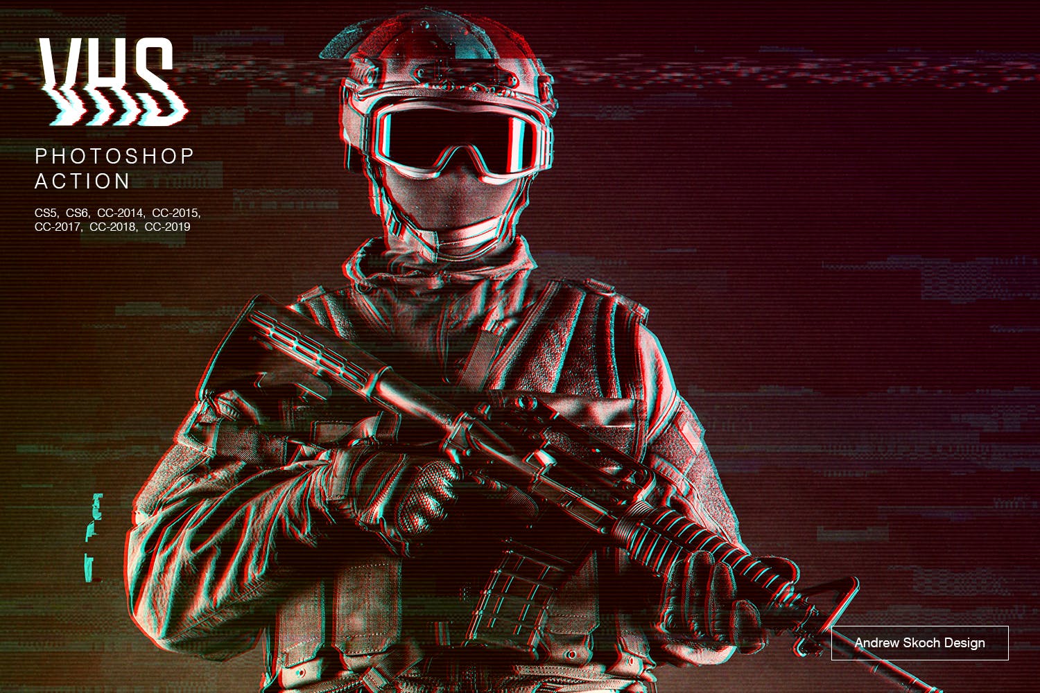 家用录像系统信号故障屏幕效果PS动作 VHS Photoshop Action插图(6)