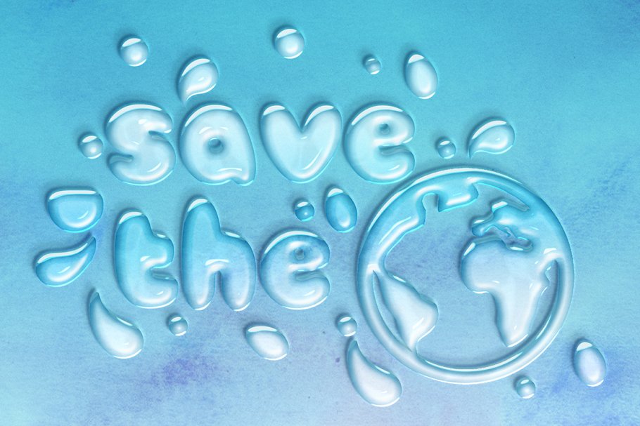 逼真水滴水纹效果PS字体样式 WATER TEXT EFFECT插图(3)