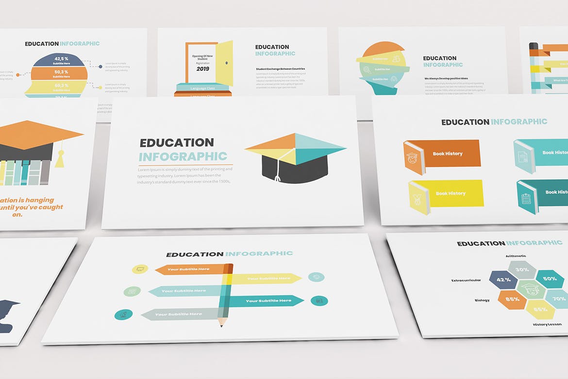 教育主题信息图表设计素材库精选Keynote模板模板 Education Infographic Keynote Template插图(8)