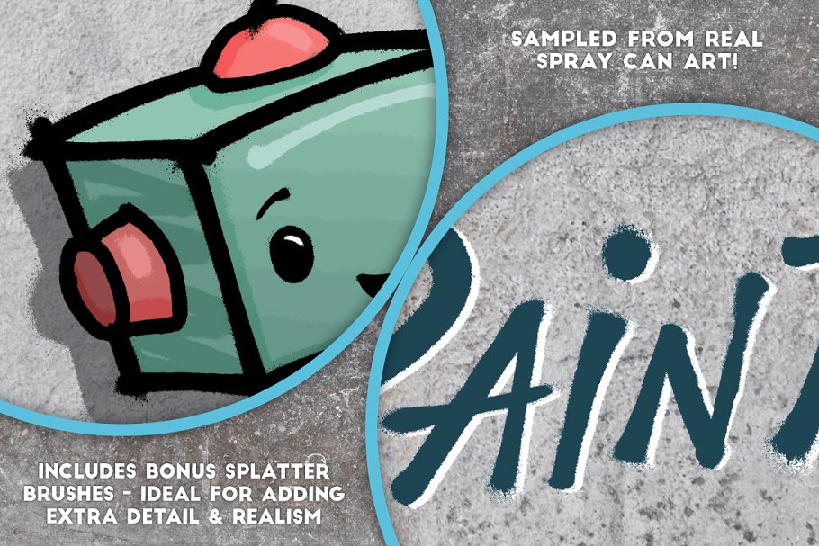 喷漆笔画AI笔刷刷 Spray Paint Brushes插图(2)