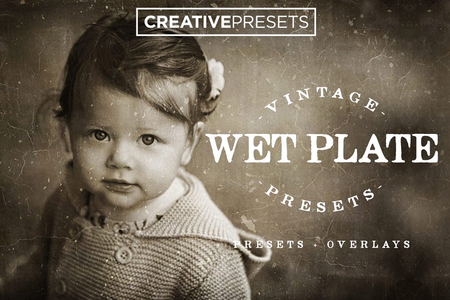 20种复古黑白老照片效果Lightroom预设 Wet Plate Lightroom Presets+Overlay插图