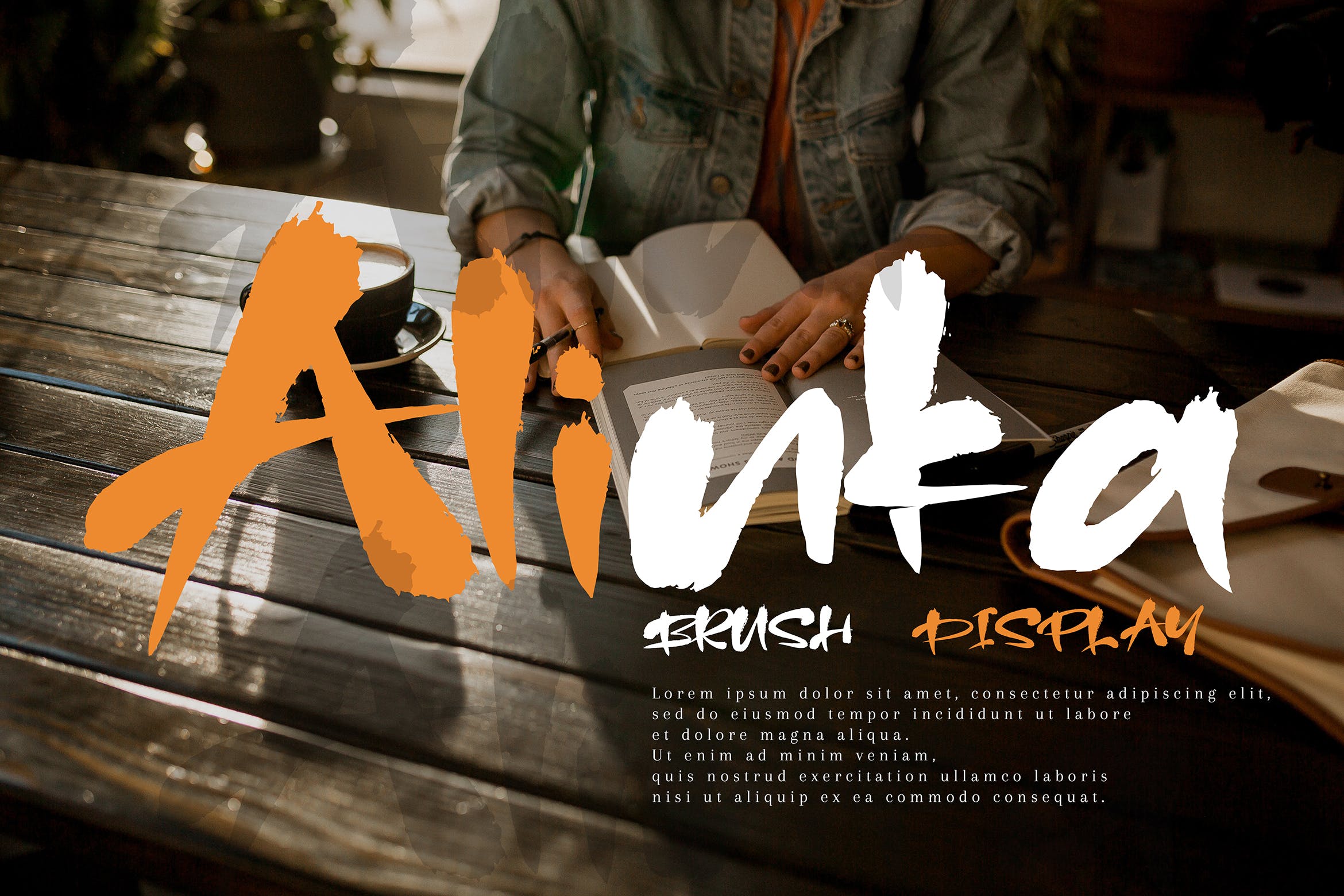 创意英文笔刷手工制作字体下载 Alinka插图