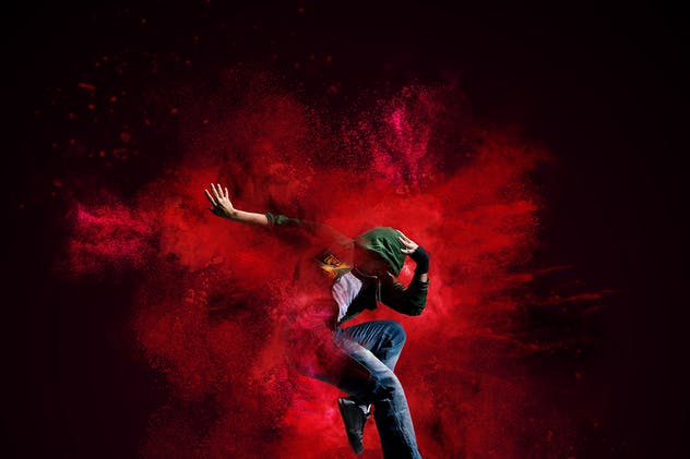 动态粉尘爆炸海报照片特效PS动作 Sand Dust / Powder Explosion Photoshop Action插图(2)