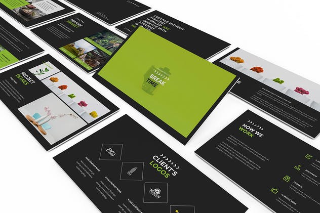 极简主义创意酷黑主题PPT幻灯片模板 Dotrakhi – Creative Minimal Powerpoint Template插图(3)