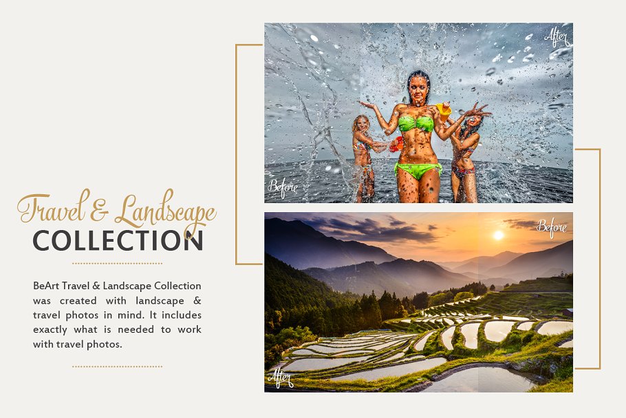 旅游风景照片后期效果处理PS动作 Travel & Landscape Photoshop Actions插图(2)