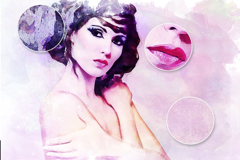 水彩绘画设计PS动作套装v3 Watercolor Painting Studio Vol. 03插图(2)