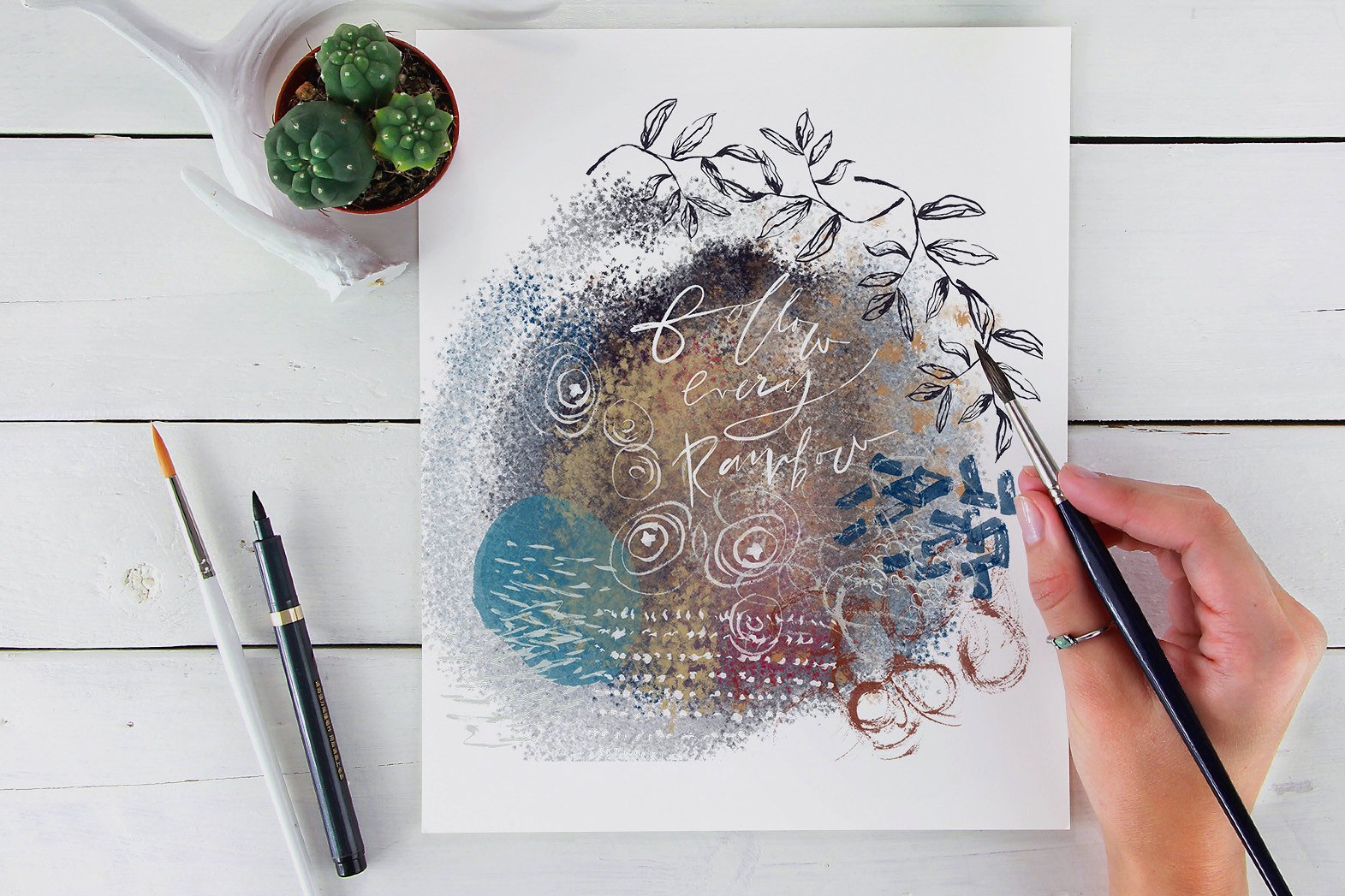 墨水素描图案&图案印章Procreate笔刷 Inky Abstract Procreate Brushes插图(2)