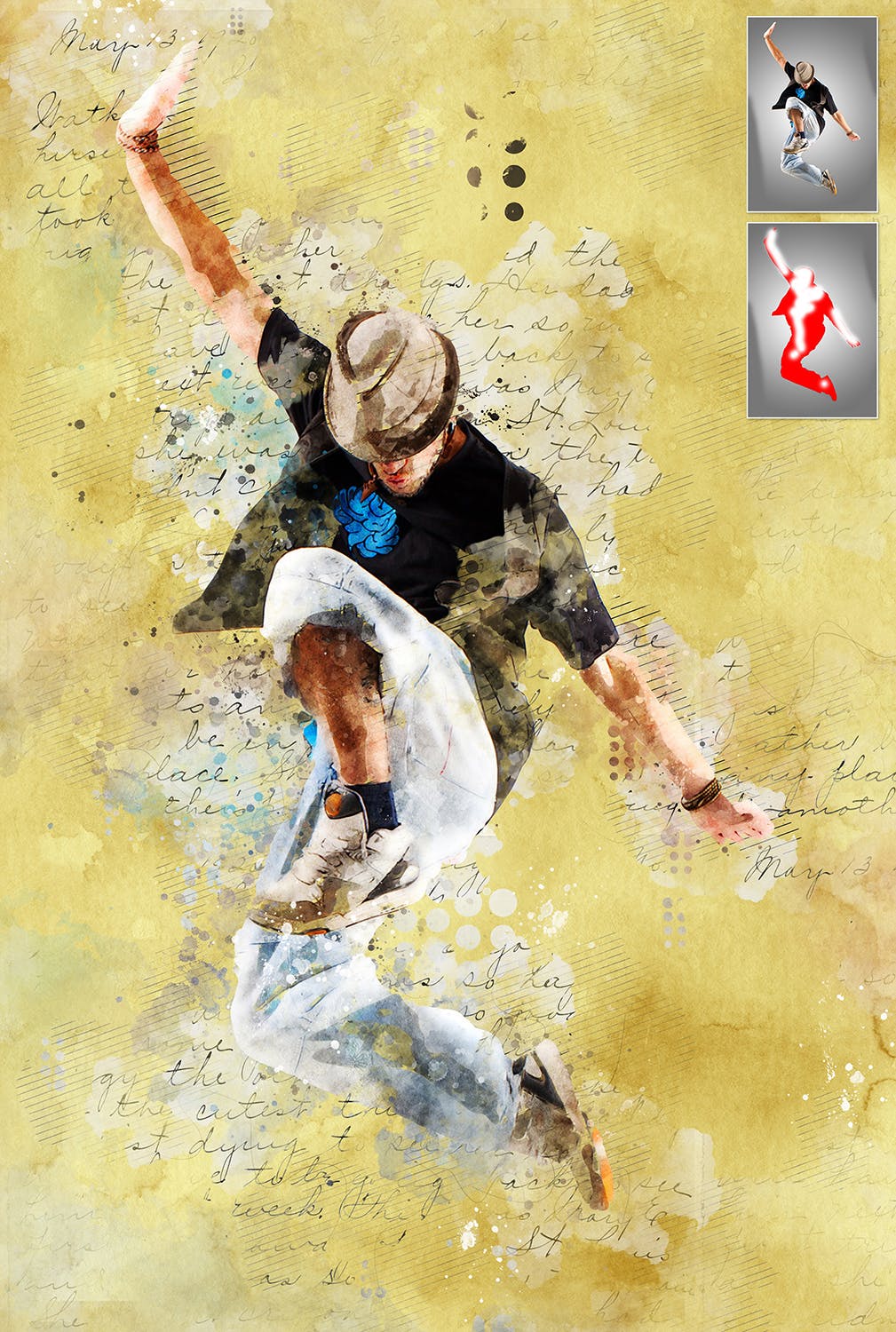 水彩涂鸦混合抽象艺术效果PS动作 Concept Mix Art Photoshop Action插图(8)