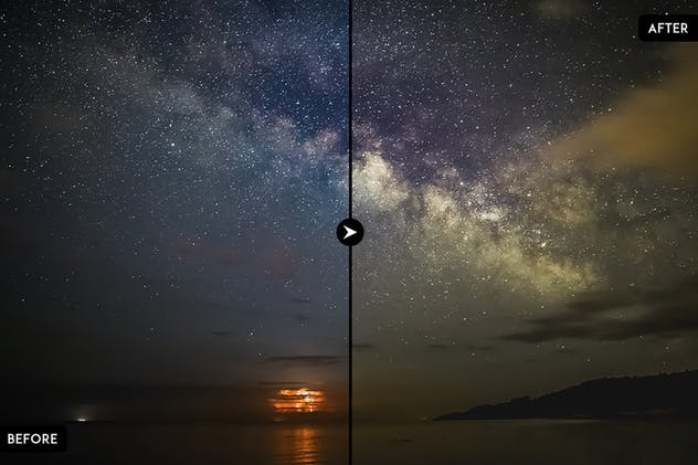 20款天文星空摄影调色滤镜LR预设 20 Astro Photography Lightroom Presets插图(3)