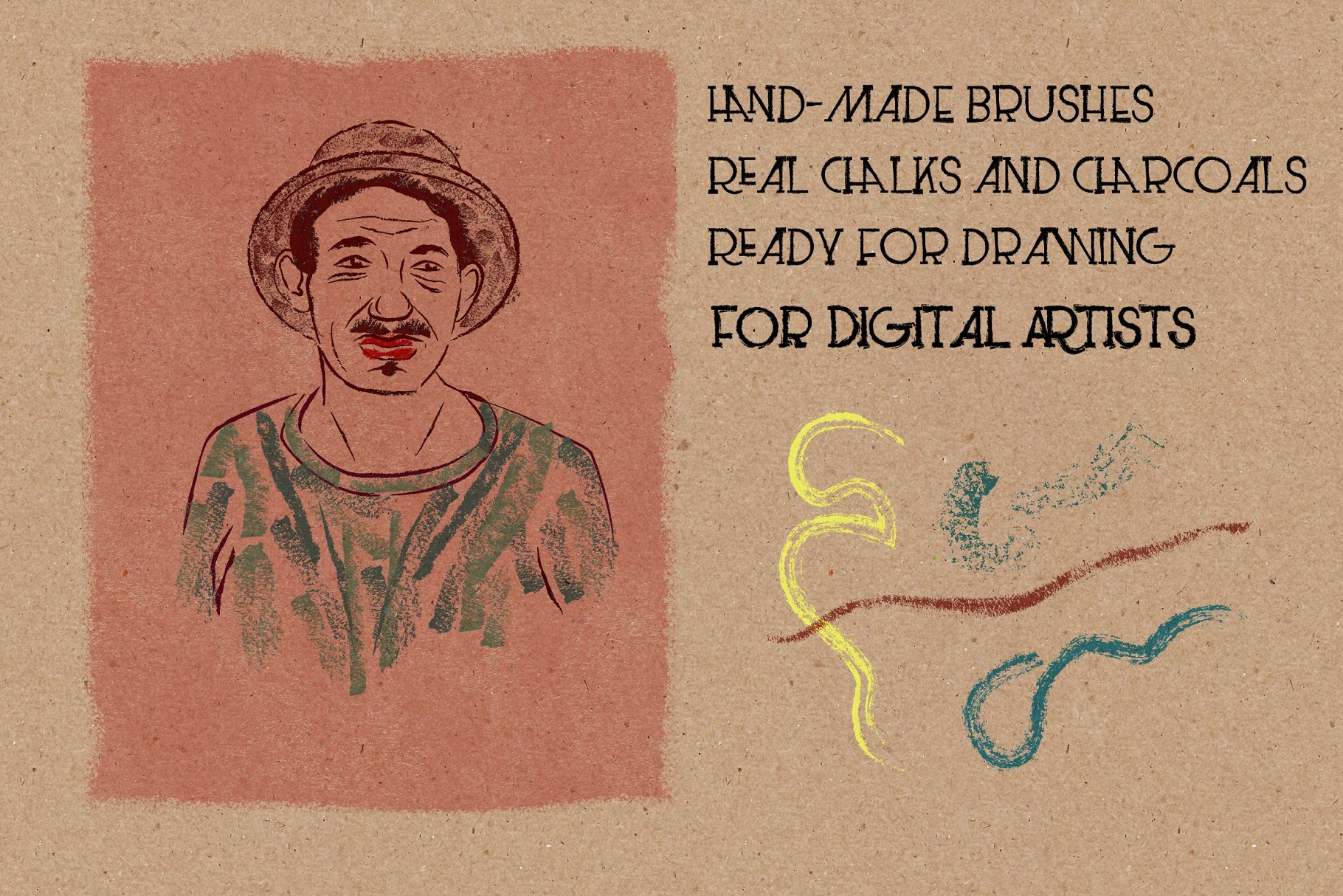 经典彩色黑板画粉笔AI笔刷 Megapack of chalks by Guerillacraft插图(2)