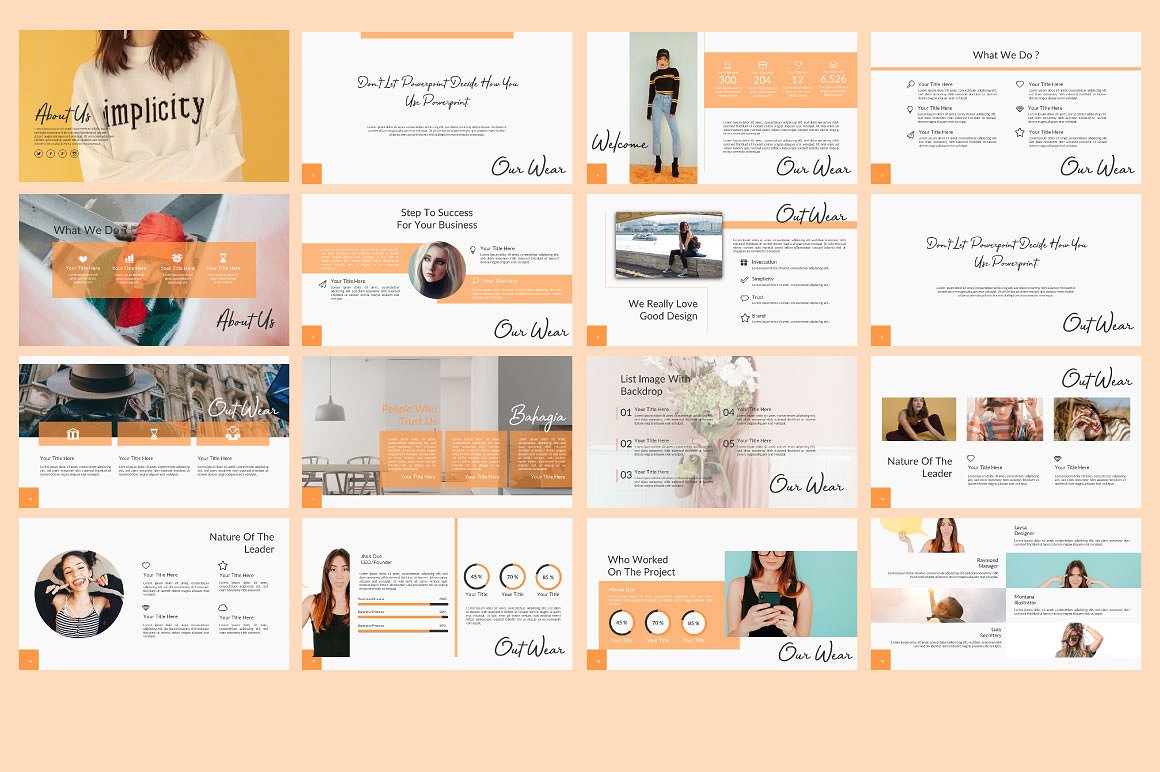 时尚服装品牌创意商业ppt模板插图(1)