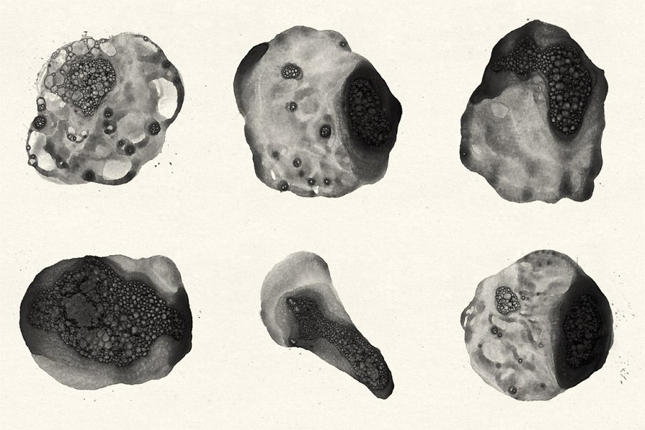 墨水泡泡纹理PS笔刷 Bubble Textures Brush Pack 1插图(1)