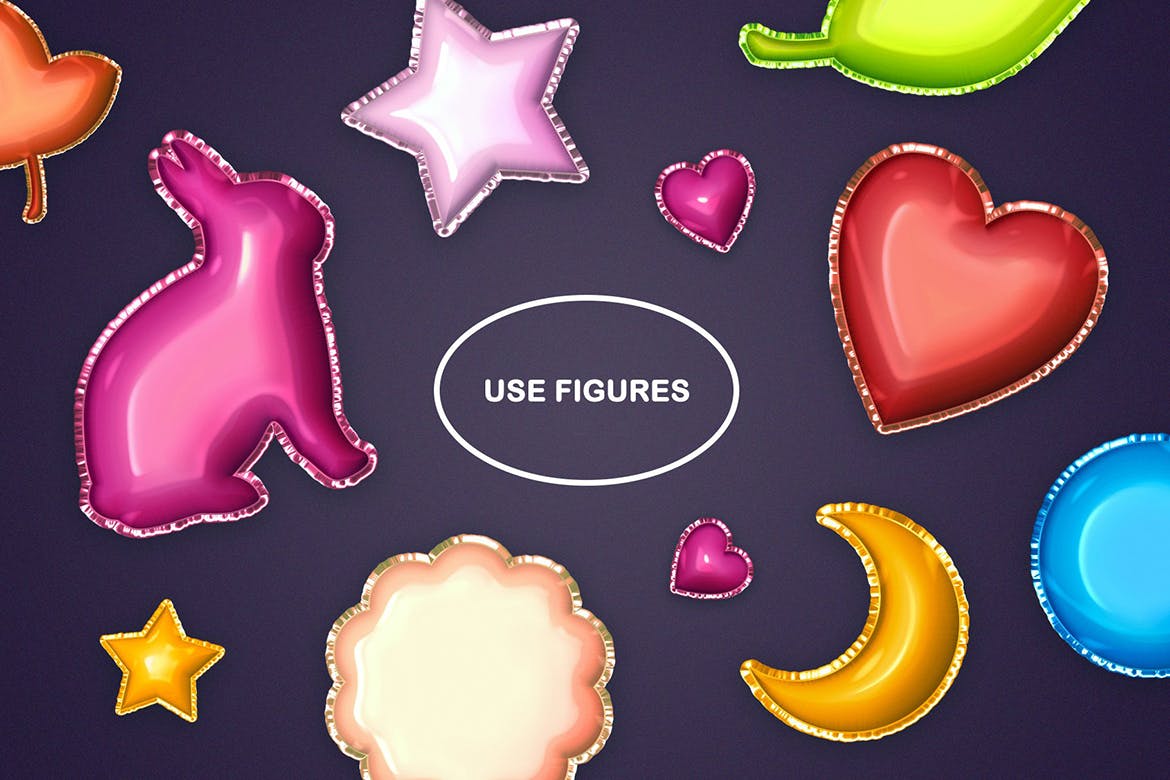 金箔气球文本效果字体特效样式PSD分层模板 Foil Balloon Text Effects插图(5)