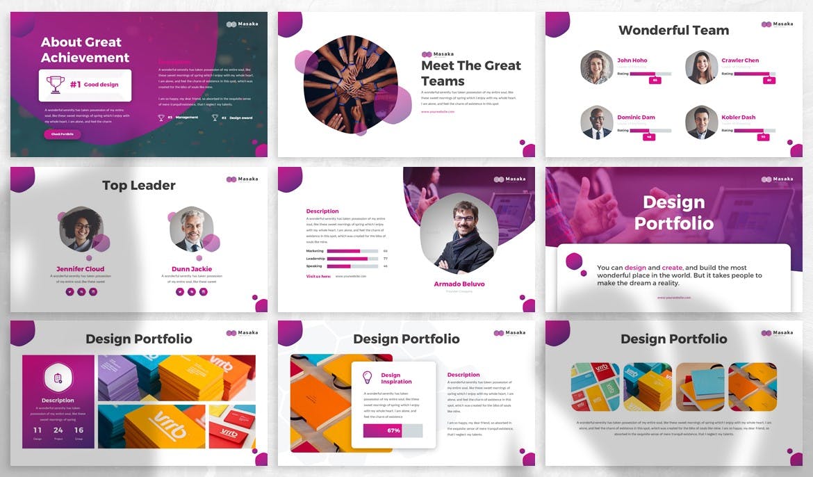 创意设计服务公司业务介绍PPT幻灯片模板 Masaka – Creative Powerpoint Template插图(2)