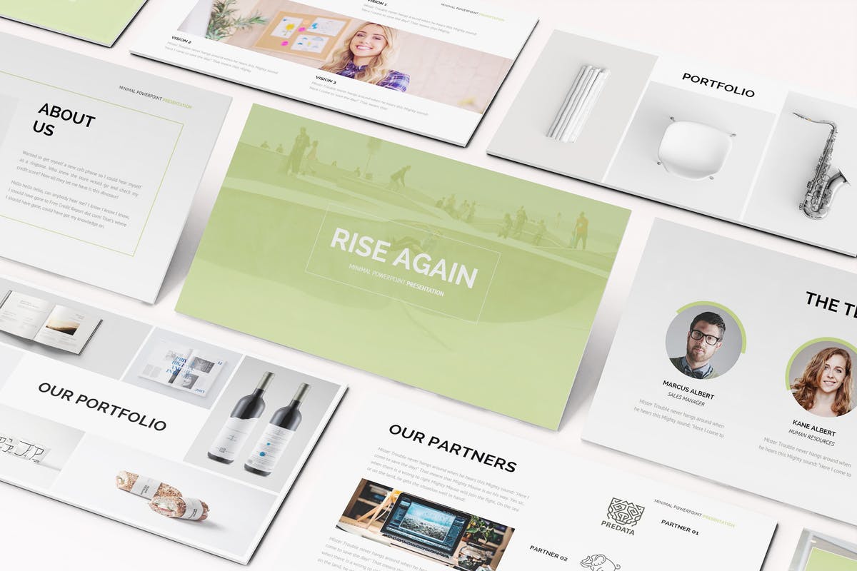 极简主义设计风格商务演示PPT幻灯片模板 Minimal Powerpoint Template插图