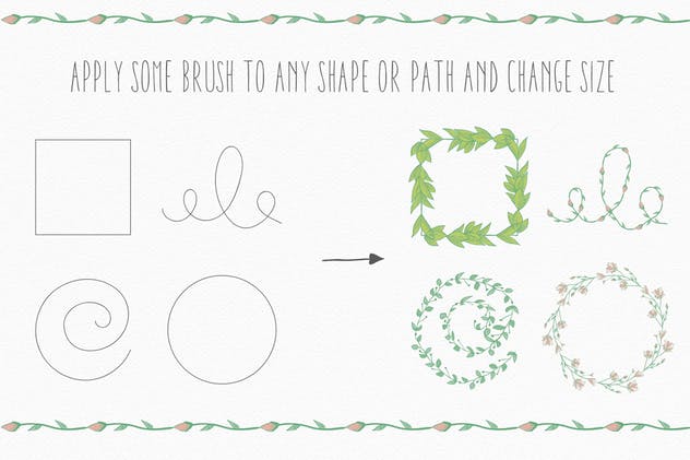 手绘花卉图案AI笔刷合集 Flexible Floral Brushes插图(1)