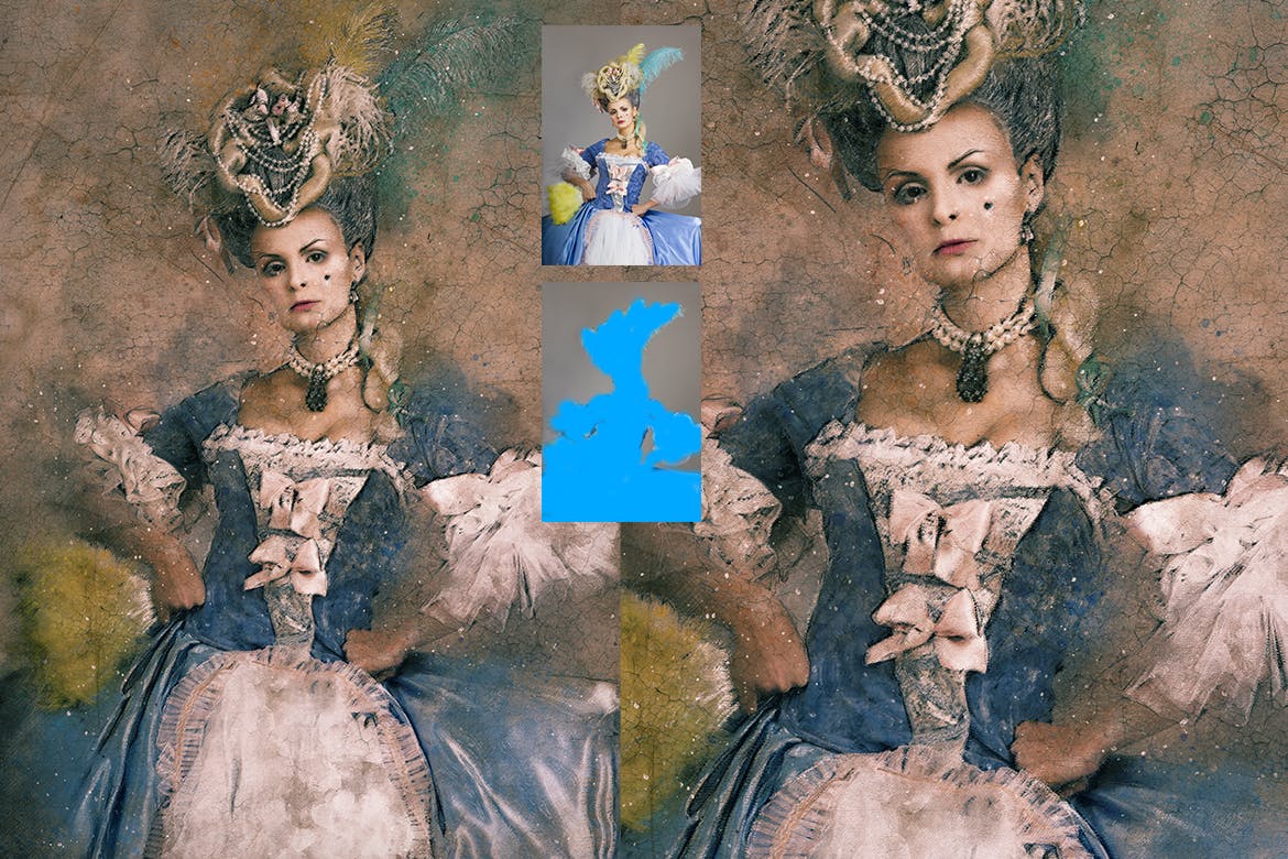 复古素描效果裂纹背景一键生成PS动作 Vintage Sketch Photoshop Action插图(10)