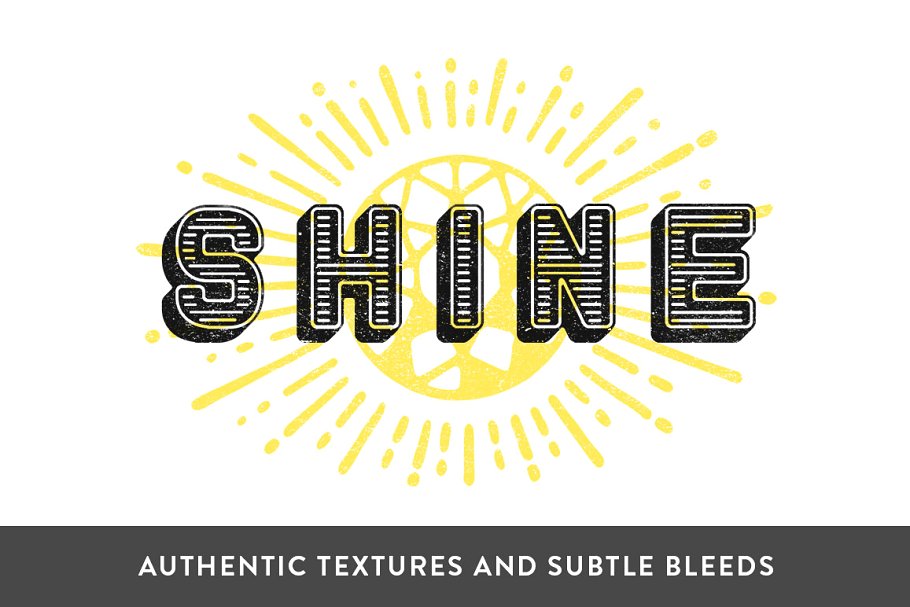 复古印刷字体纹理PS动作 RetroSauce – Letterpress Actions插图(2)