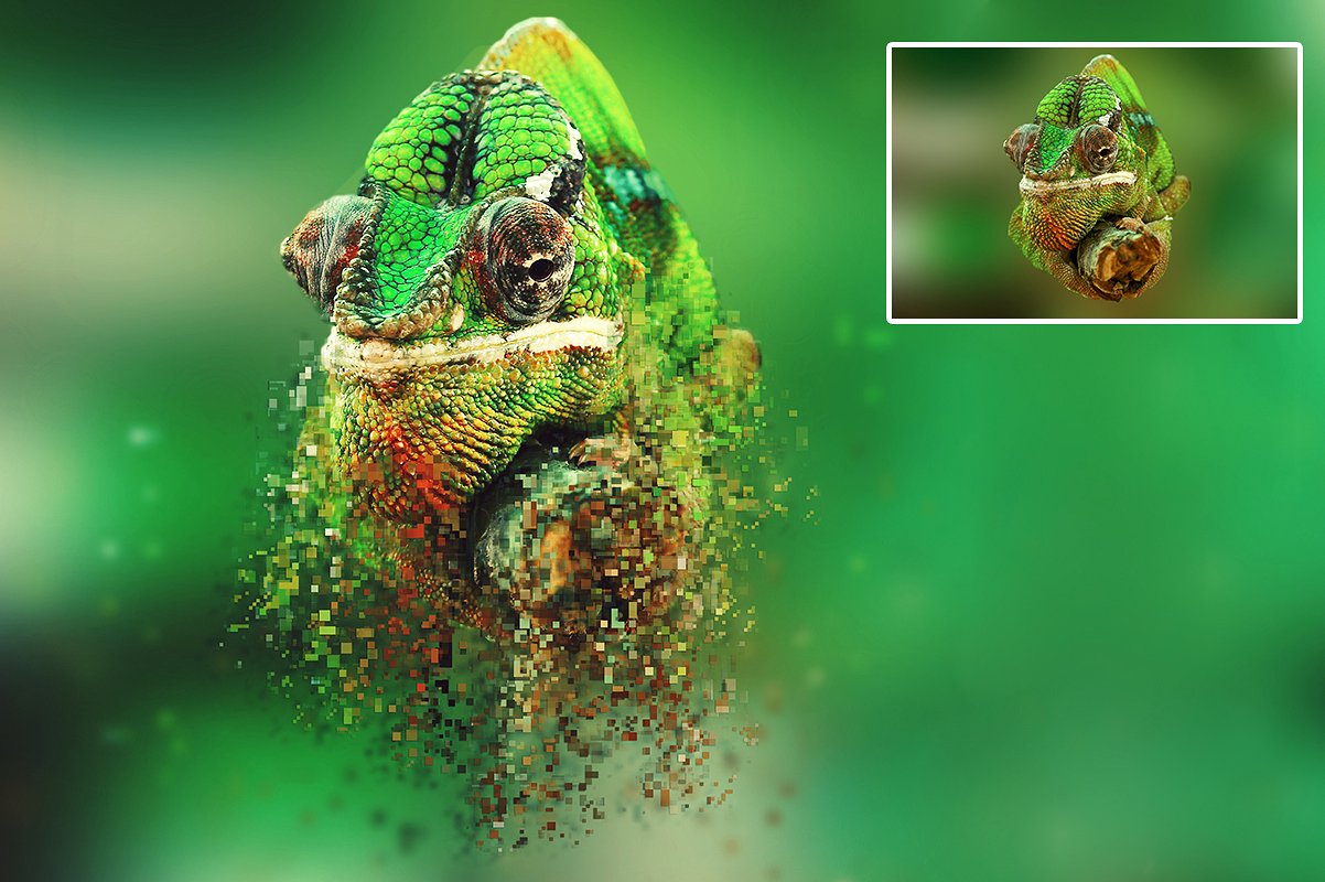 炫酷逼真色散消失效果PS动作 Dispersion Actions Bundle插图(3)