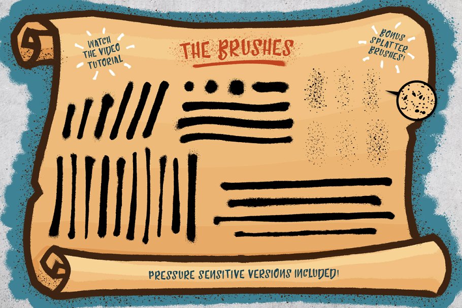 喷漆笔画AI笔刷刷 Spray Paint Brushes插图(3)