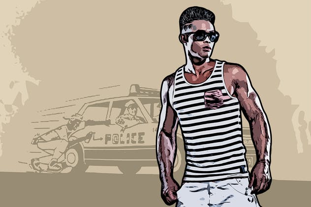 涂鸦手绘绘画艺术CS6 & CC+PS动作 Mafia Painting Art CS6 & CC+ Photoshop Action插图(2)