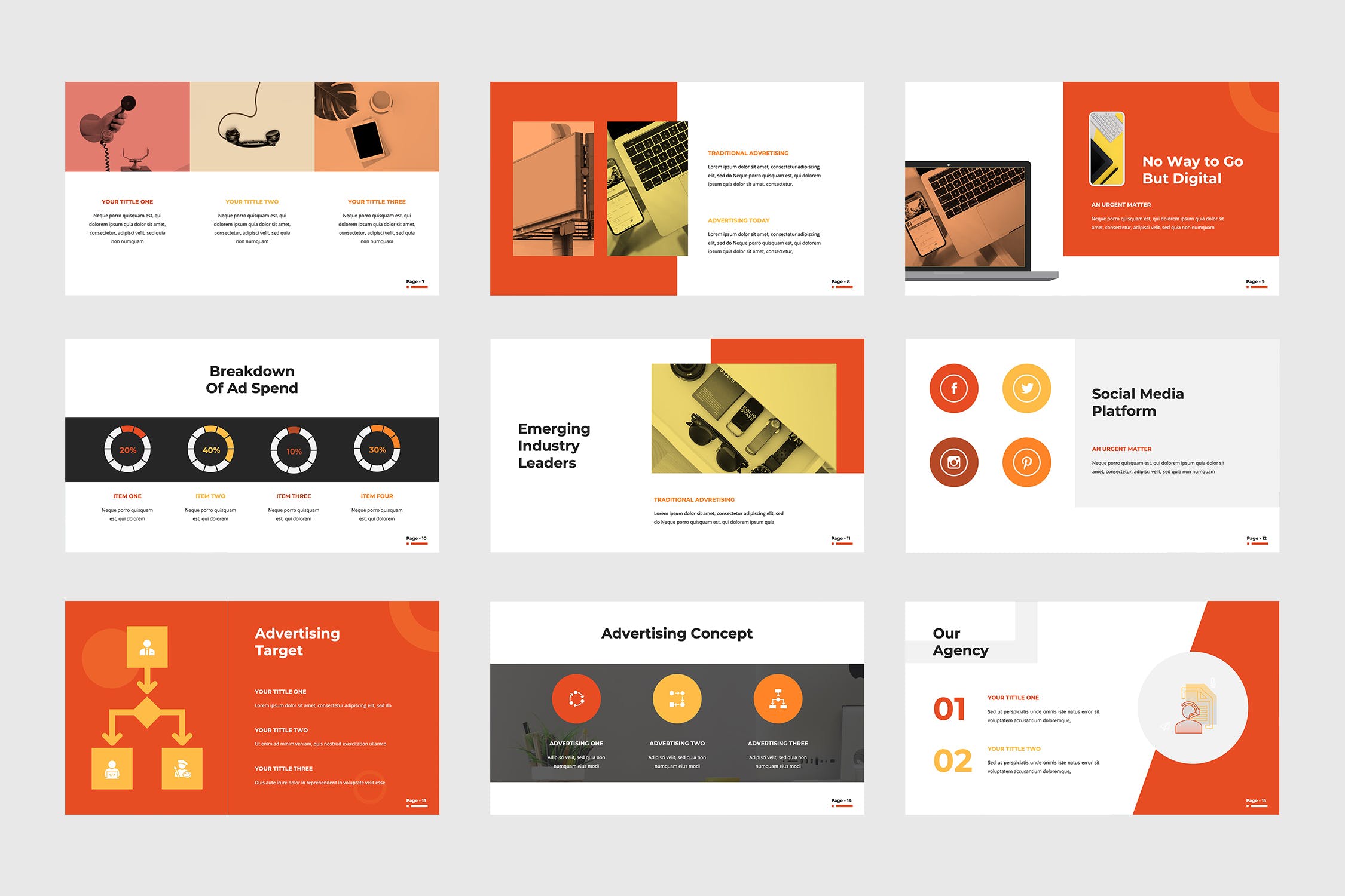 广告业务部门工作报告/项目规划素材库精选谷歌演示模板 Advertise – Google Slide Presentation插图(2)