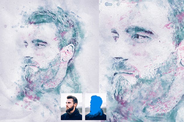 炫彩照片水彩艺术效果生成PS动作 Watercolor Photoshop Action插图(4)