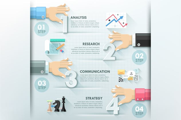 团队协作团队建设信息图表矢量素材 Teamwork Infographics插图(5)