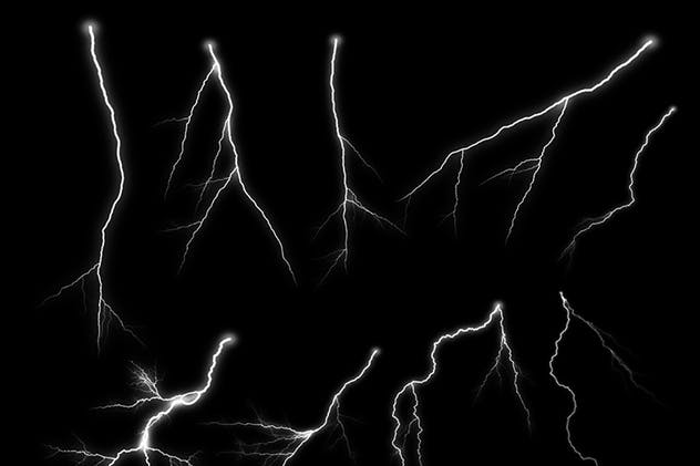 50款雷电闪电光线PS笔刷 50 Lightning Photoshop Brushes插图(1)