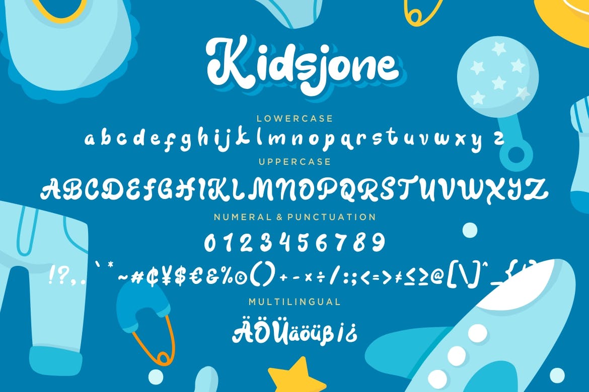儿童可爱卡通风格印刷设计英文无衬线字体下载 Kidsjone Fun For Kids插图(6)