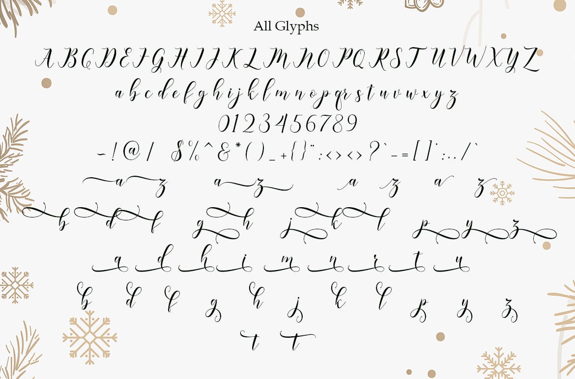 现代书写风格圣诞节主题英文草书字体 Happy Christmas Script插图(4)