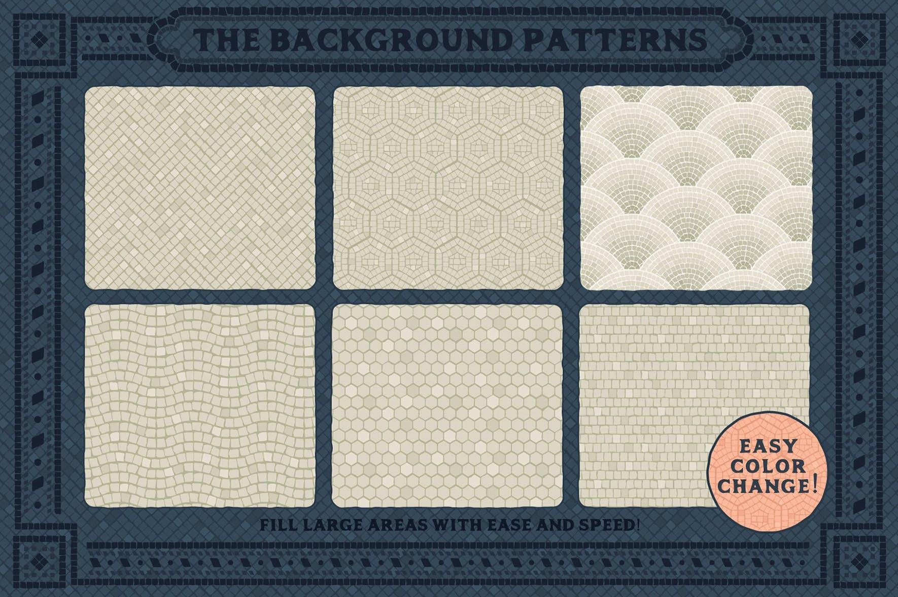 古罗马马赛克瓷砖图案AI笔刷 Mosaic Maker – Brushes & Patterns插图(8)