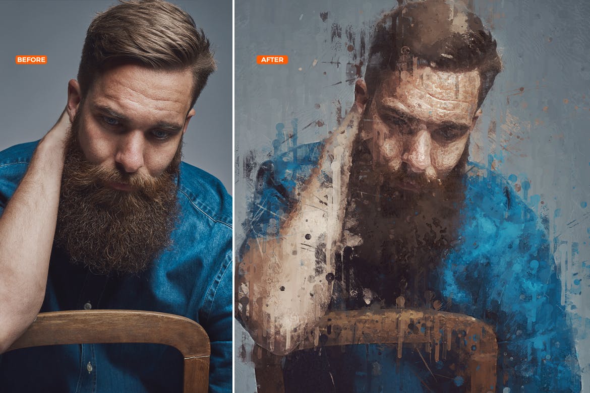 抽象颜料油画效果一键生成PS动作 Painting Photoshop Action插图(6)