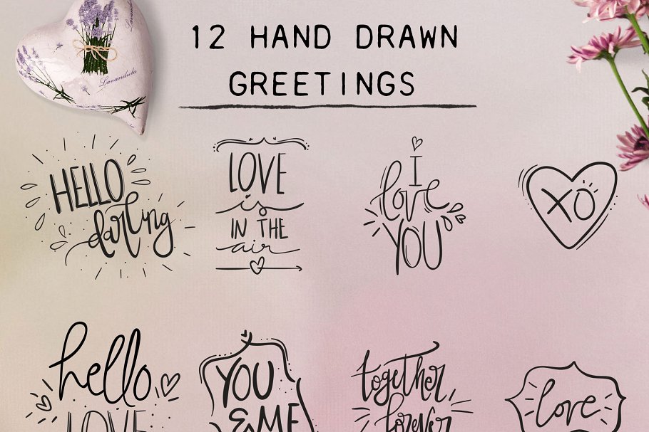 情人节主题适用的背景叠层 Valentine Textures/Overlays Set插图(5)