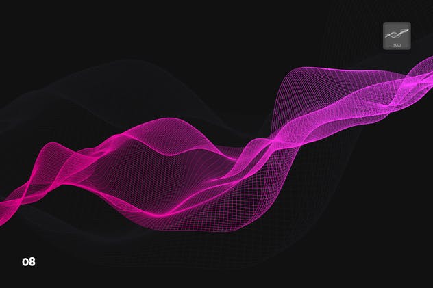 数字网络信号波纹线条PS笔刷 Digital Network Flow of Waves Photoshop Brushes插图(8)
