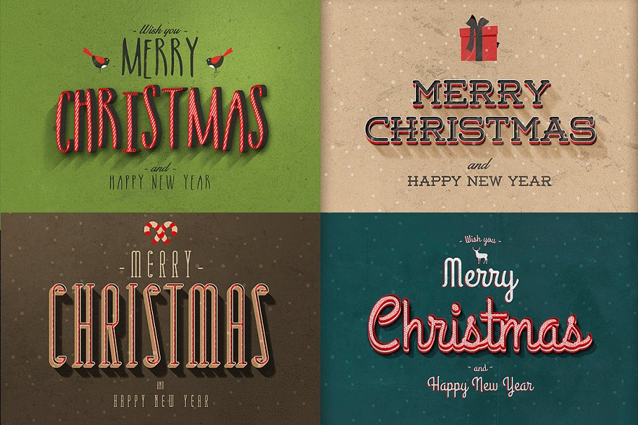 圣诞节主题设计字体图层样式v2 Christmas Text Effects Vol.2插图(1)